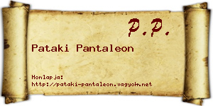Pataki Pantaleon névjegykártya